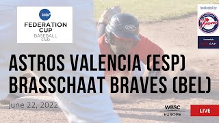 Mens Baseball European Federation Cup  Astros Valencia ESP VS Brasschaat Braves BEL [upl. by Ave769]