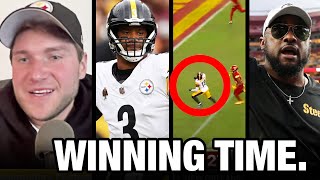 Pittsburgh Steelers Defeat Washington Commanders 2827 Move To 72 Instant Reaction [upl. by Lowis]