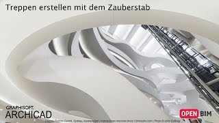 ARCHICAD 21  Treppen erstellen mit dem Zauberstab [upl. by Nnylekoorb]