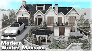 BLOXBURG Modern Winter Mansion Speedbuild  Roblox House Build [upl. by Alida]