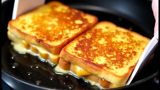 Quick breakfast is ready in minutes Delicious Ham Cheese French Toast Sandwiches [upl. by Nellir]