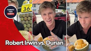 Robert Irwin vs Durian The Hilarious Moment He Tries Singapores Most Polarizing Fruit [upl. by Airetas]