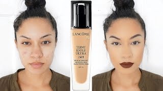 Full Coverage amp 24 Hour  Lancome Teint Idole Ultra 24H Foundation Review  Demo [upl. by Yesdnil319]