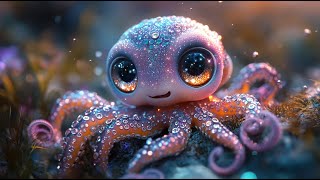 Whimsical cute dreamy underwater world AI video with beautiful relaxing music meditation ambience [upl. by Namron]