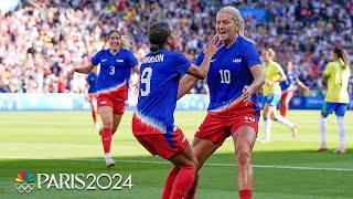 USWNT holds off Brazil in the late going to earn redemptive gold medal  Paris Olympics  NBC Sports [upl. by Nnylirej]