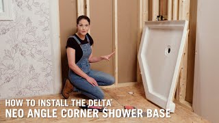 How to Install the Delta® Neo Angle Corner Shower Base [upl. by Pius]