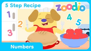 5 Step Recipe  Zoodio  Numbers Counting Baking Shopping and Animal Music for Kids [upl. by Leighton]