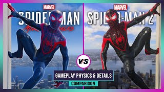 SpiderMan 2 vs SpiderMan Miles Morales  Gameplay Physics and Details Comparison [upl. by Gustav]