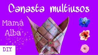 DIY  CANASTA MULTIUSOS TULIPÁN  MAMÁ ALBA [upl. by Delwin20]