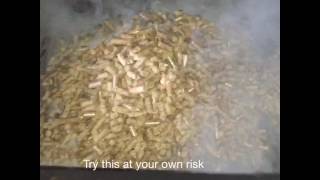 Burning pellets in an ordinary wood stove [upl. by Collar]