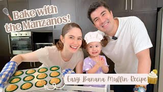 BAKE with the MANZANOS  EASY BANANA MUFFIN RECIPE  Jessy Mendiola [upl. by Annaig]