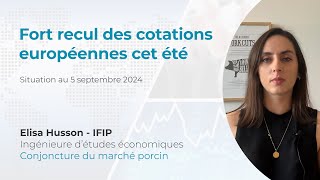 Marchés du porc  fort recul des cotations européennes cet été situation au 5 septembre 2024 [upl. by Farrell598]