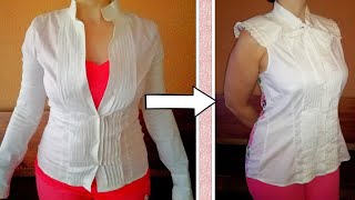 Come ALLARGARE e TRASFORMARE una CAMICIA in un TOP  SHIRT to TOP  Refashion by Diana Toto [upl. by Anaiv]