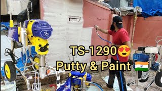 Airless Putty amp Paint Spraying Machine 919769414599 Best Painting Machine  Putty Spraying Machine [upl. by Calisa]