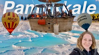 This is what 80€90 Pamukkale hot air balloon 🎈 ride looks like 🇹🇷 4K 60fps [upl. by Violetta]