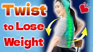 Just Twist Spine to Lose Weight Super Easy Yoga on Chair to Balance Autonomic Nervous System [upl. by Debbee]