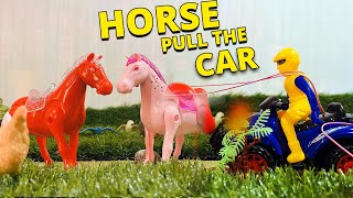 diy horse pull the car Bhura BhuriCarKidsChildrenChildhoodHorseTotridesPopularnew diy video [upl. by Htebazil]