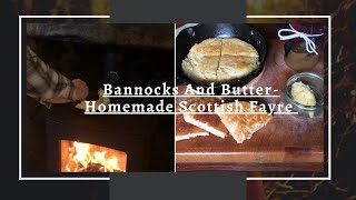 Homemade Scottish Bannocks amp Butter  Frugal Foods  Simple Living  Black Isle Dairy [upl. by Fayina343]