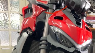 Amazing gloss PPF 2022 Ducati streetfighter v2 wrapped in clear paint protection film [upl. by Ginzburg326]