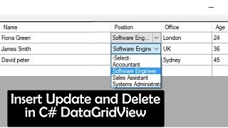 Insert Update and Delete in C DataGridView [upl. by Ayikahs]