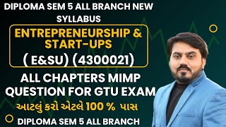 ENTREPRENEURSHIP AND STARTUPS MIMP QUESTION FOR GTU EXAM  ALL UNIT MIMP FOR ALL CHAPTERS gtuexam [upl. by Adall980]