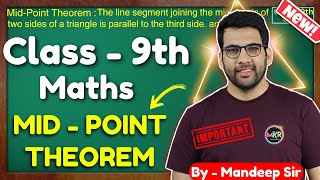 Mid Point Theorem Class 9  Class 9 Theorem 88  Class 9 maths [upl. by Aisnetroh]