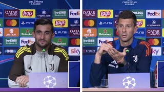 JUVE  STOCCARDA Perin e Thiago Motta in Conferenza stampa [upl. by Latsirk58]