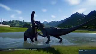 Indominus Rex Vs Apatosaurus  Jurassic World Evolution  Ps4 [upl. by Atival]