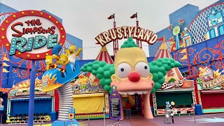 REFURBISHED Simpsons Ride Queue and Pre Show Spring 2022 at Universal Studios Hollywood [upl. by Derfliw]