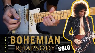 Como tocar el solo de BOHEMIAN RHAPSODY idéntico a Brian May  Tabs de guitarra eléctrica TCDG [upl. by Arola]