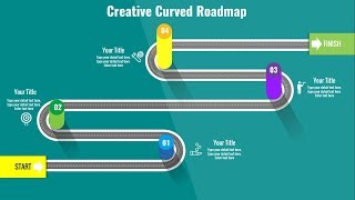 How to create a Curved Roadmap slide in PowerPoint PPT Presentation Free slide [upl. by Notfol]