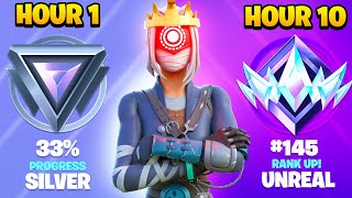 Silver to UNREAL SOLOS Ranked SPEEDRUN in 10 Hours Chapter 5 Fortnite [upl. by Steffen]