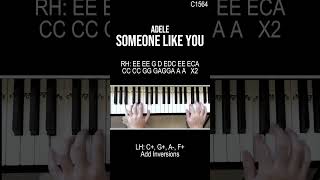 Learn songs with just four chords and all white keys Adele  Someone Like You C5641 easypiano [upl. by Dnumde]