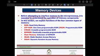 Microprocessor chapter 8 Memory interface [upl. by Akeemaj887]