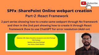 SPFx  How to create webpart in sharepoint online using SPFX React Framework [upl. by Elkraps]