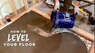 How to Level a Floor SelfLeveling Concrete Tutorial [upl. by Arriat]