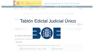 Tablón Edictal Judicial Único  Agencia Estatal Boletín Oficial del Estado [upl. by Anderson]