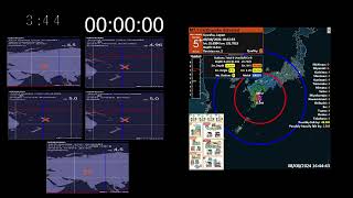 WWEQ WARNING  08082024 1643JST  Hyuganada Sea  Maximum seismic intensity 6  M 71  30km [upl. by Enihsnus]