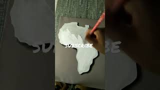 how to draw map of africa paint art acrilic arts 3d arts [upl. by Limber]