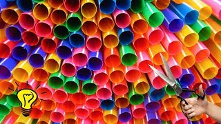 10 DIY PROJECTS WITH DRINKING STRAWS  COOL STRAW HACKS [upl. by Buddie]