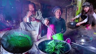 Nettle curry with Rice  A family in the cowshed  Video  9 [upl. by Kcirttap]