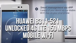 Huawei B311521 Unlocked 4G LTE 150 Mbps Mobile WiFi [upl. by Amaerd]