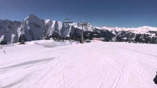 Skiing Blue run 2 on the Ahorn using gimballed 4k camera Mayrhofen Austria 2016 [upl. by Tartan]