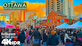 Ottawa Canada 🇨🇦 31 Oct 2023 Halloween Celebration in Downtown 4K UHD HDR 60 fps [upl. by Acimehs]