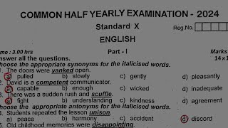 10th English half yearly exam original question paper 2024 [upl. by Stuppy840]