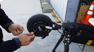 Trikke tech support  replacing front tire Freedom removing front wheel [upl. by Ahab402]