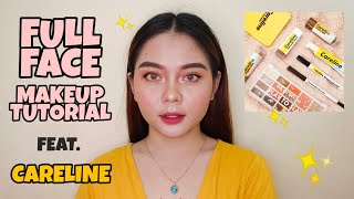 FULL FACE STEP BY STEP MAKEUP TUTORIAL FOR BEGINNERS Feat Affordable Products from Careline [upl. by Harbison799]