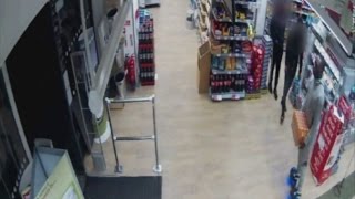 Man rides hoverboard into shop and steals a crate of Lucozade [upl. by Acirtap777]