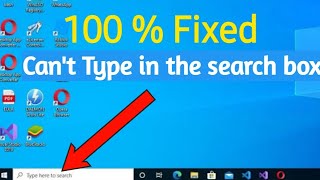 Permanently Solved Cant Type In The Search Bar On Windows 10 Keyboard Not Working In Search Bar [upl. by Rawdin276]