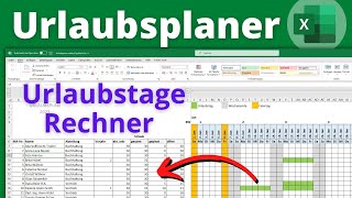 Excel Urlaubsplaner 2025 erstellen  Urlaubstage automatisch eintragen amp berechnen für Mitarbeiter [upl. by Derman]